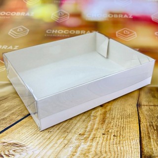 10~50 CAIXA P/ 20 DOCES BRANCA C/ TAMPA ACETATO 17X14X4 5060  (IDEIA) ESSENCIAL em Oferta na Shopee