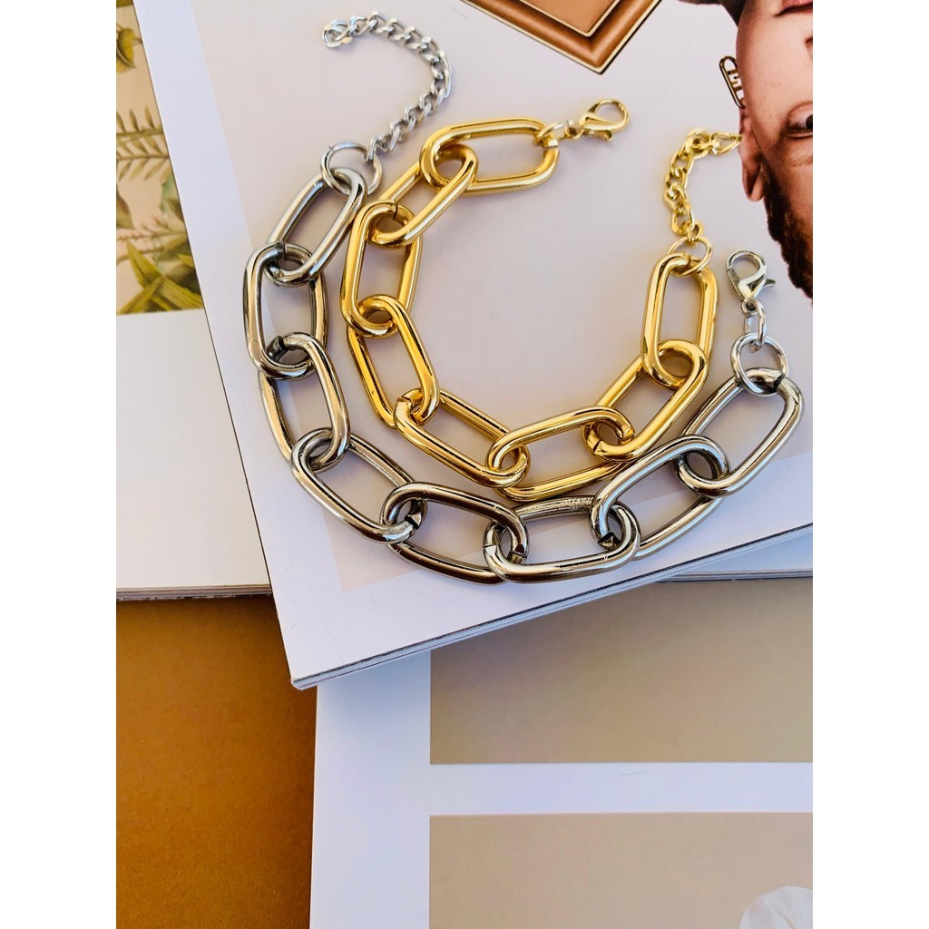 Pulseiras Maxi Semi Joia Verniz Italiano a Ouro e a Prata Elos G Maximalismo