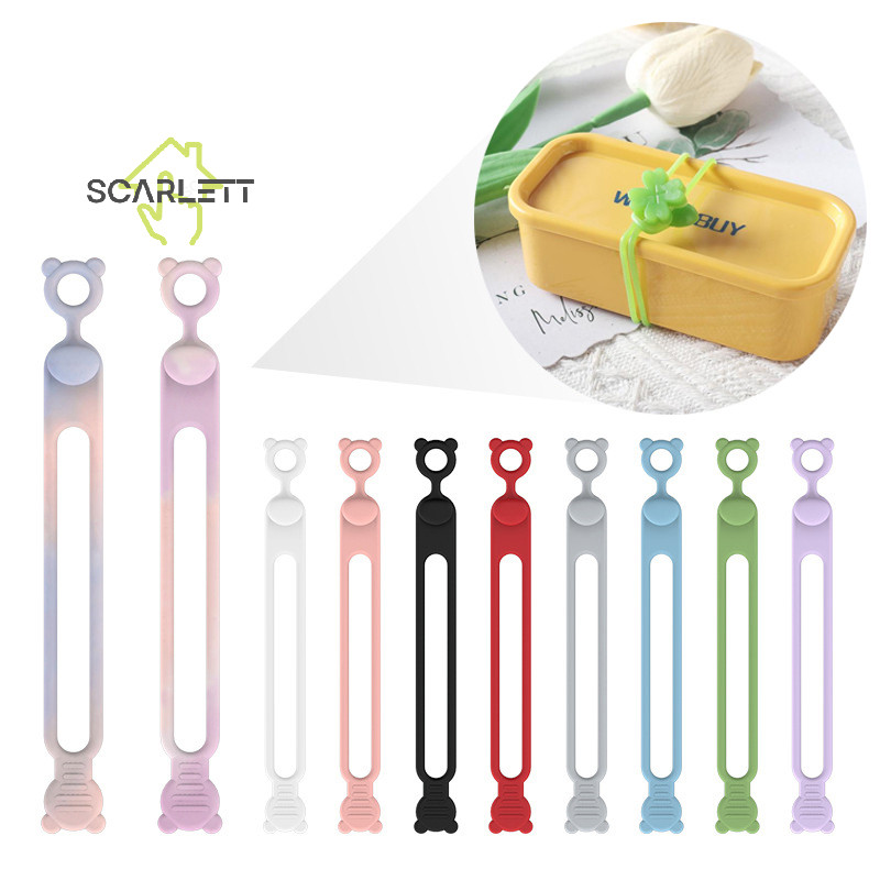 [Scarlett] Faixas De Borracha De Silicone Multiuso Bento Box Faixa Elástica Para Ferramentas De Armazenamento Doméstico [Preferido]