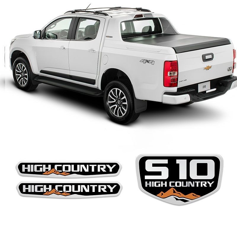 Kit Emblemas S10 High Country 2016/2019 Adesivos Resinados