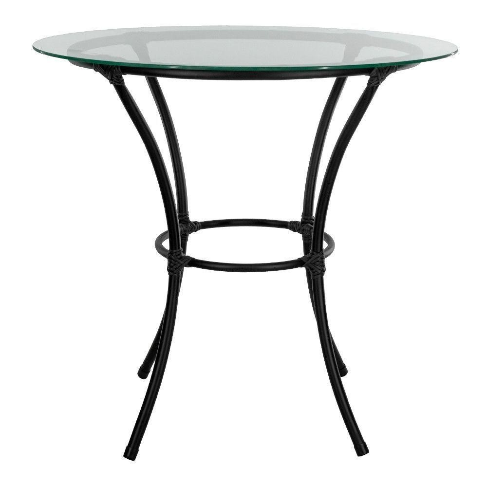 Mesa Para área Externa Redonda Happy Hour De Aço E Fibra Sintética E Vidro 80 Cm Acesse Móveis Preto em Oferta na Shopee