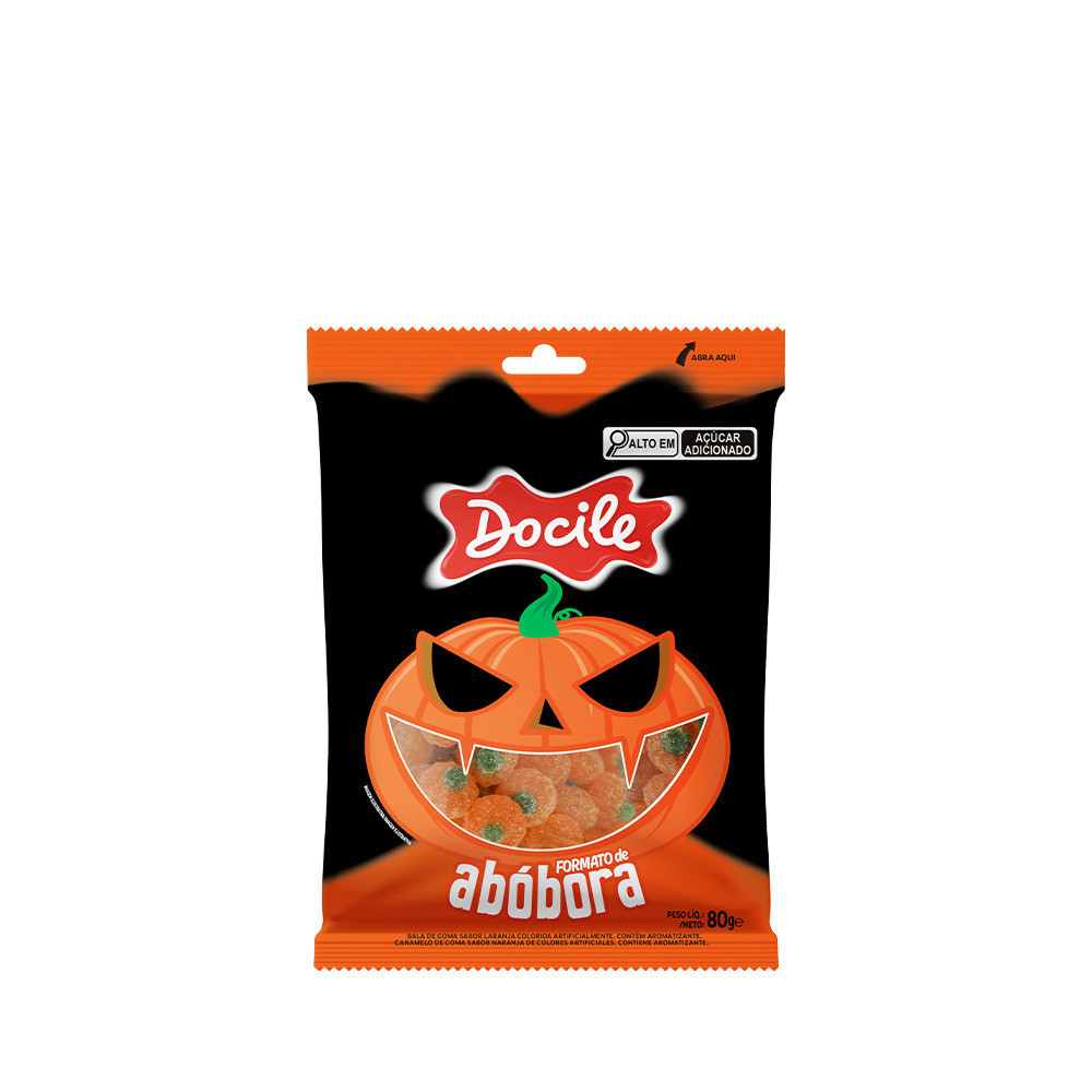 Bala de Goma Abóbora Halloween 80g - Docile em Oferta na Shopee