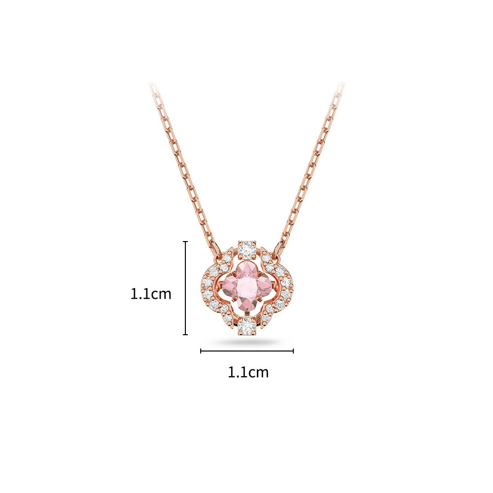 (Vem Com Caixa De Presente) Swarovski Pulsatile Heart Sparkling Dance Four-Leaf Clover Clavicle necklace Sweater Chain X81 Swan series Colar Feminino