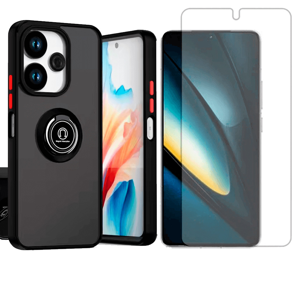 Capa Anel Translucid Para Xiaomi Poco F6 + Pelicula Hidrogel