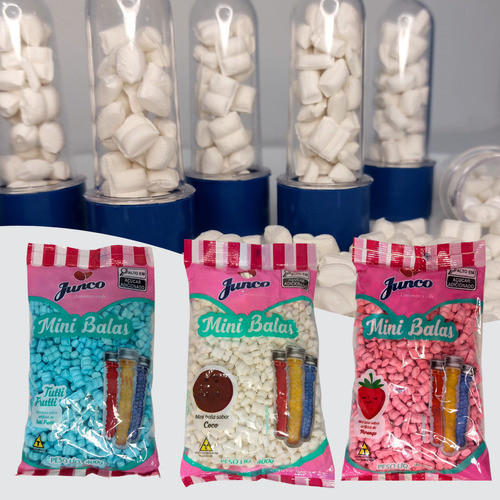 3 Pacotes Mini Bala de Coco 400g Junco Diversos Sabores Decoração em Oferta na Shopee