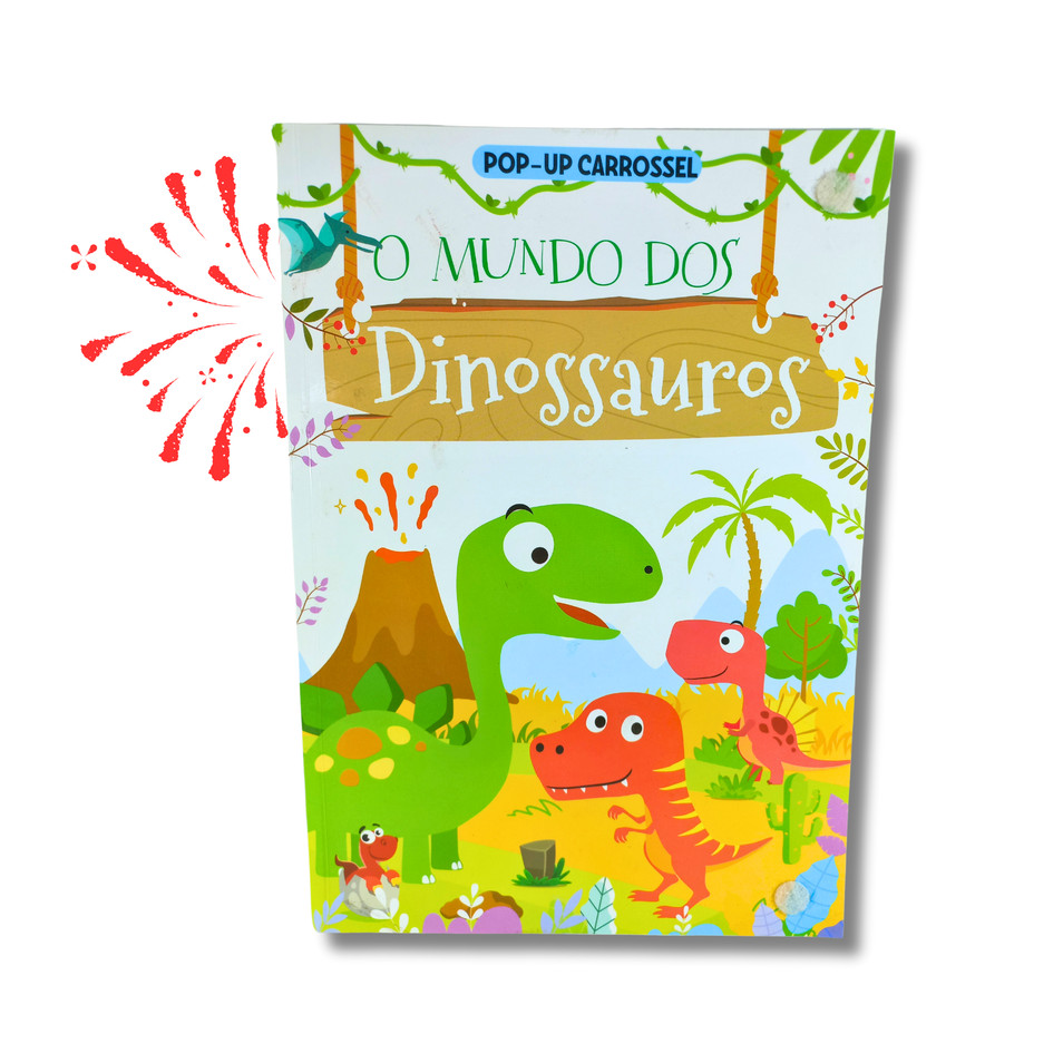 Livro Infantil Pop Up Carrossel 360 graus - O Mundo dos Dinossauros