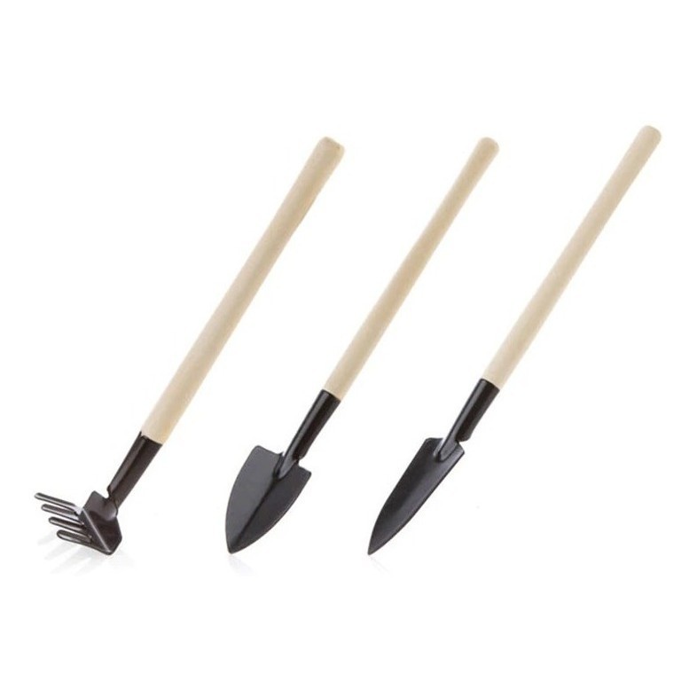 Kit Mini Ferramentas P/jardinagem Vasos 21cm Madeira 169101