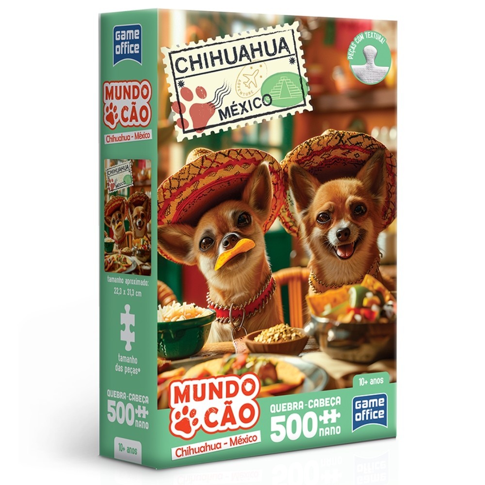 QUEBRA CABEÇA CHIHUAHUA MÉXICO MUNDO CÃO 500 PEÇAS NANO TOYSTER CACHORRO PUZZLE GAME OFFICE DOG CÃES - Mom & Baby