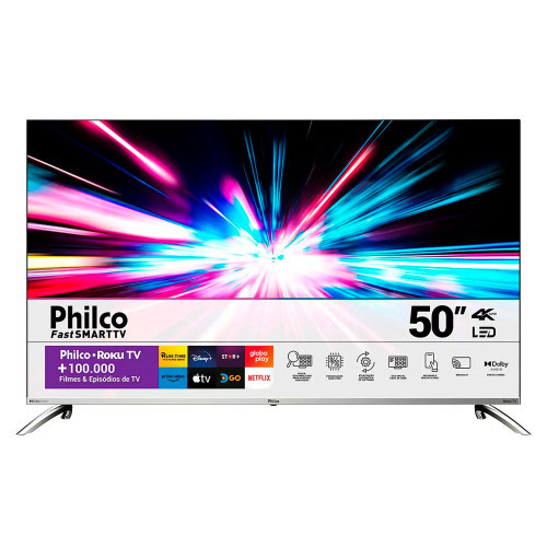 Smart TV Philco 50 Polegadas 4K UHD LED Roku TV PTV50G7PR2CSB