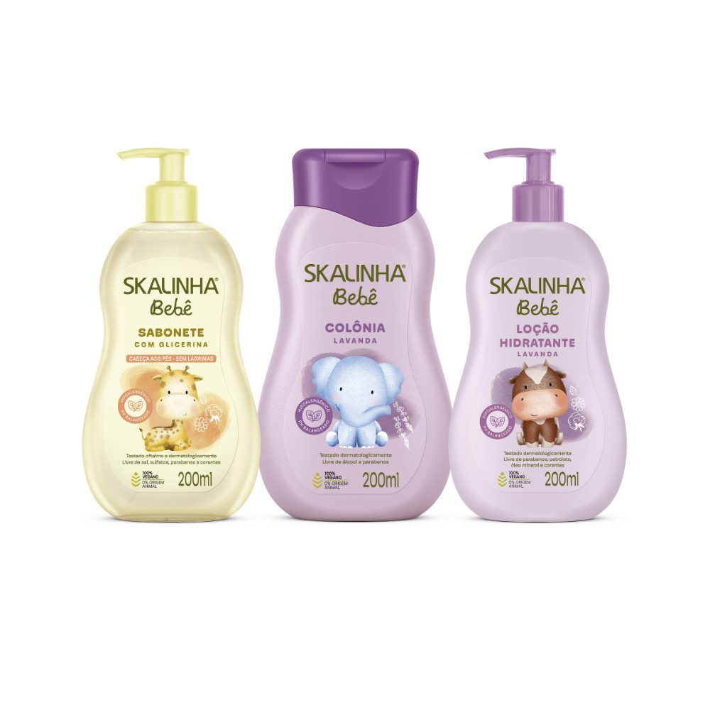 Kit Sabonete Colônia Loção Hidratante Bebê Infantil Skalinha em Oferta na Shopee