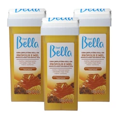 Kit 3 Ceras Roll-on Depilatória Própolis E Mel Depil Bella