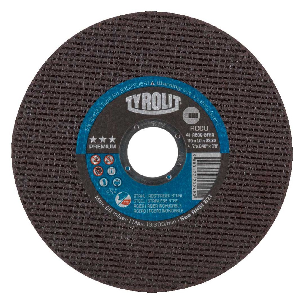 Disco De Corte Inox 4.1/2" Premium 115 X 1,6 X 22,23 Tyrolit