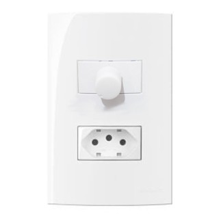 Kit Conjunto 1 Dimer LED Variador  + 1 Tomada 10A Sleek em Oferta na Shopee