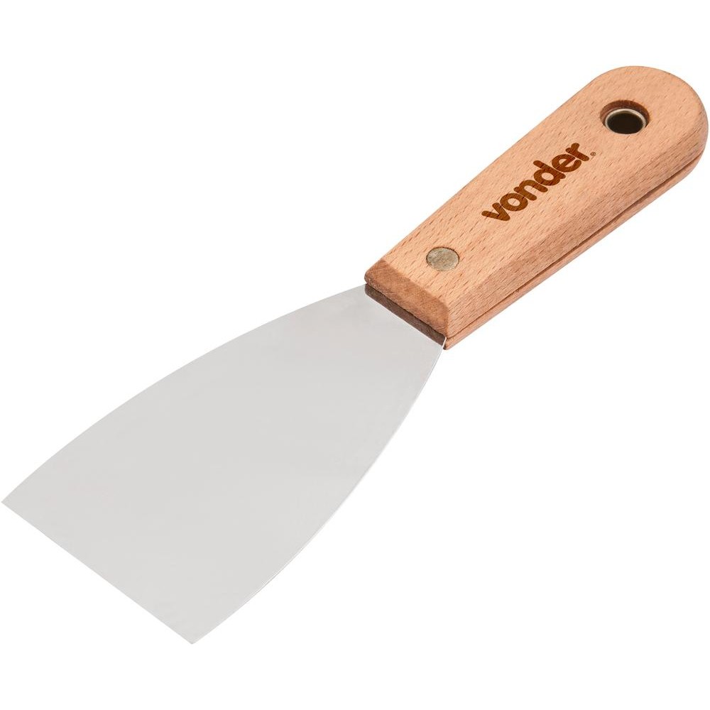 Espátula Betumadeira Aço Inox 2.1/4 6cm Cabo Madeira Vonder