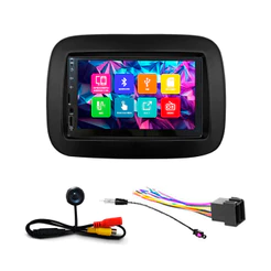 Kit Multimidia 7 Pol Mobi PCD 2016 2017 2018 2019 2020 2021 2022 2023 2024 Espelhamento Android Ios 2 Din Preto