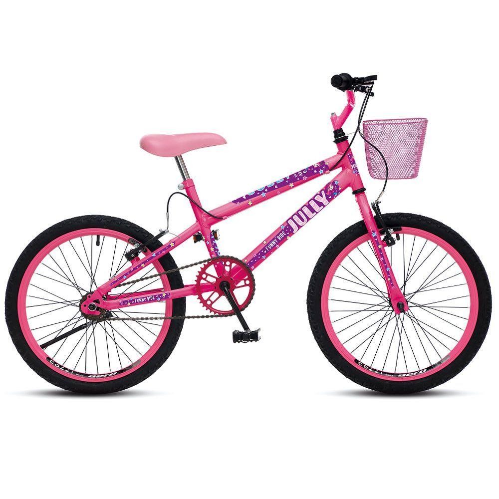 Bicicleta Jully Aro 20 V-brake Colli Rosa Neon - Sports & Outdoors