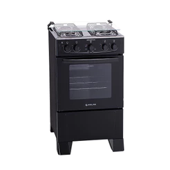 Fogão 4 Bocas Atlas Mônaco Plus com Mesa Inox e Acendimento Automático Preto Bivolt