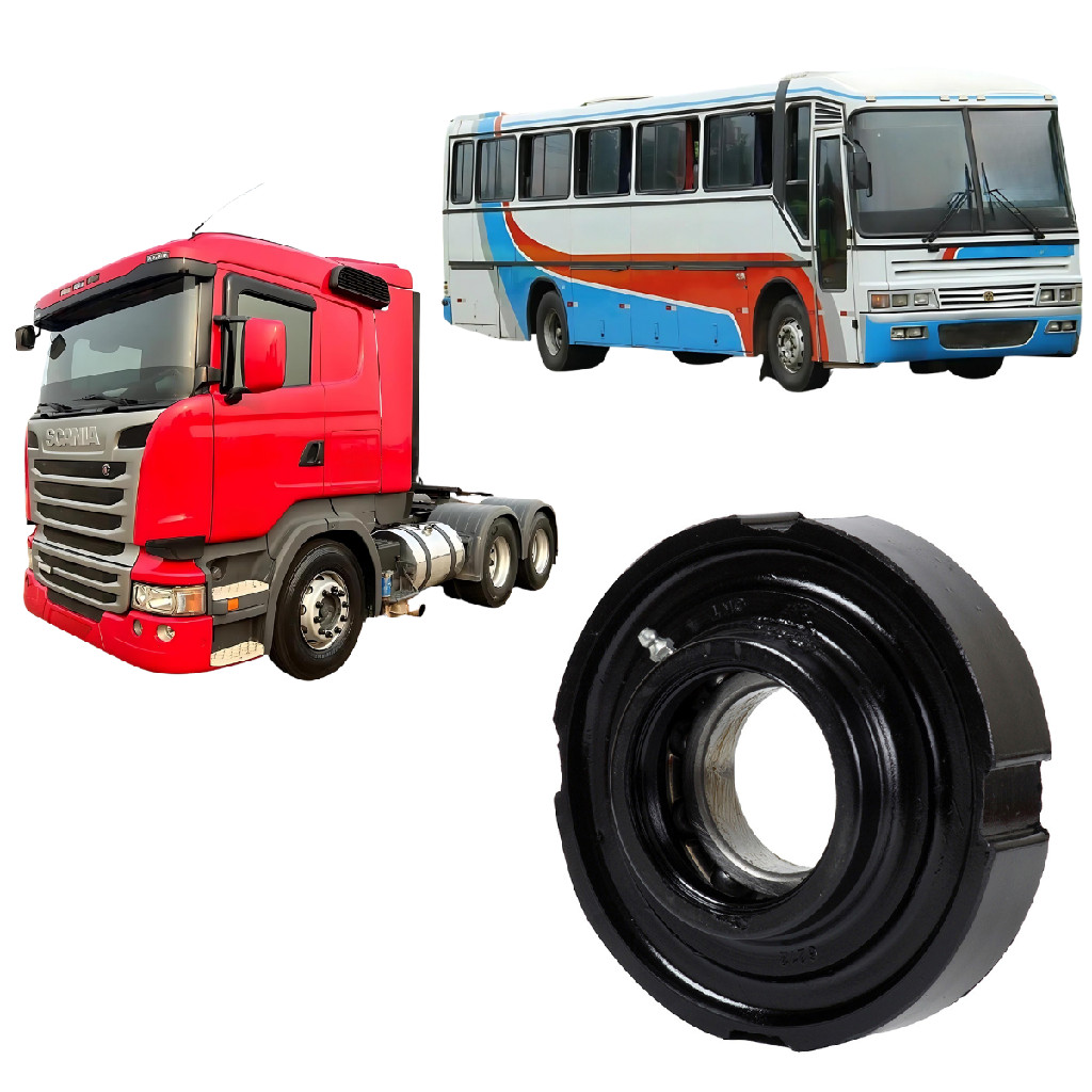 Rolamento Cardan Com Borracha Compatível Scania R/ T/ P Ônibus F  - 60mm Retentor 77X72