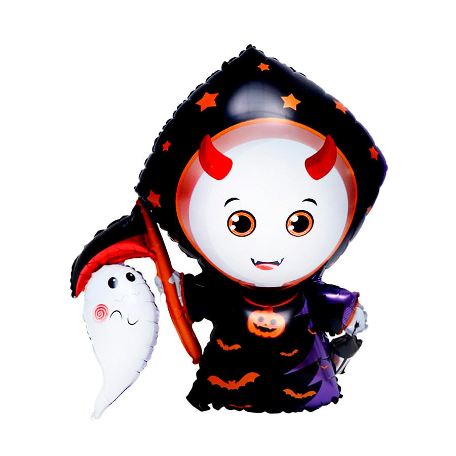 Balão de Festa Metalizado 53" 85cm - Bruxinha Vampira - 1 unidade - Rizzo em Oferta na Shopee