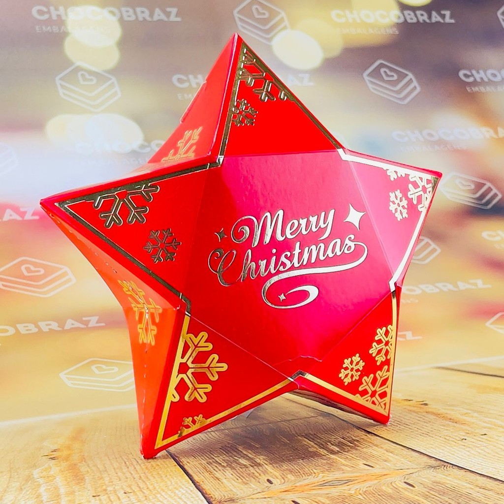 20 CAIXA LEMBRANCINHA ESTRELA - NATAL CLASSICO ID5145 (NATAL IDEIA 2025)