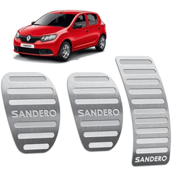 Pedaleira Sandero 15/19 Manual Aço Inox - Não fura o pedal