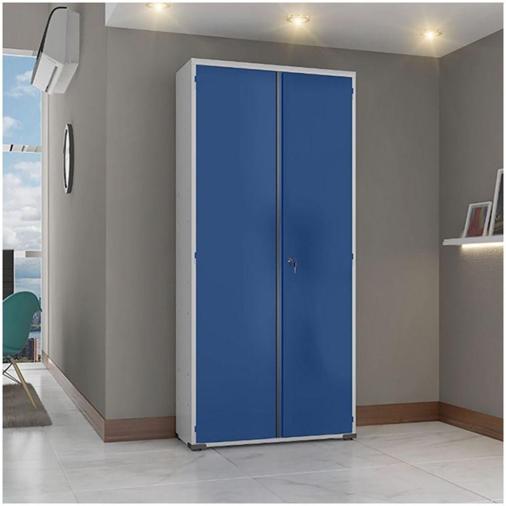 Armário Aço Escritório Fechadura 4 Prateleiras EA301 Azul em Oferta na Shopee