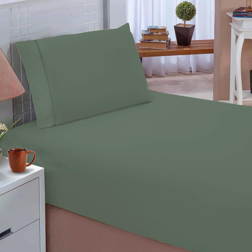 Forro de Cama com fronha (02 peças) para Colchão Solteiro em Micropercal - ALPHATEX