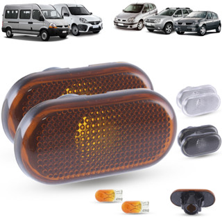 Par de Lanterna Pisca Seta Lateral + Lâmpada Renault Clio Scenic Duster Kangoo Master em Oferta na Shopee