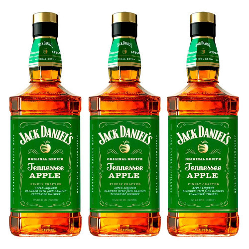 Whisky Jack Daniels Americano 5 Anos Apple 1L 3 Unidades