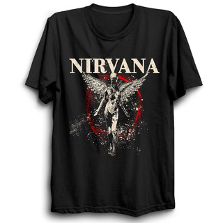 Camiseta Basica Estampada Unissex  Nirvana 100% Algodao, Rock n Roll Sound In Utero Angels. em Oferta na Shopee
