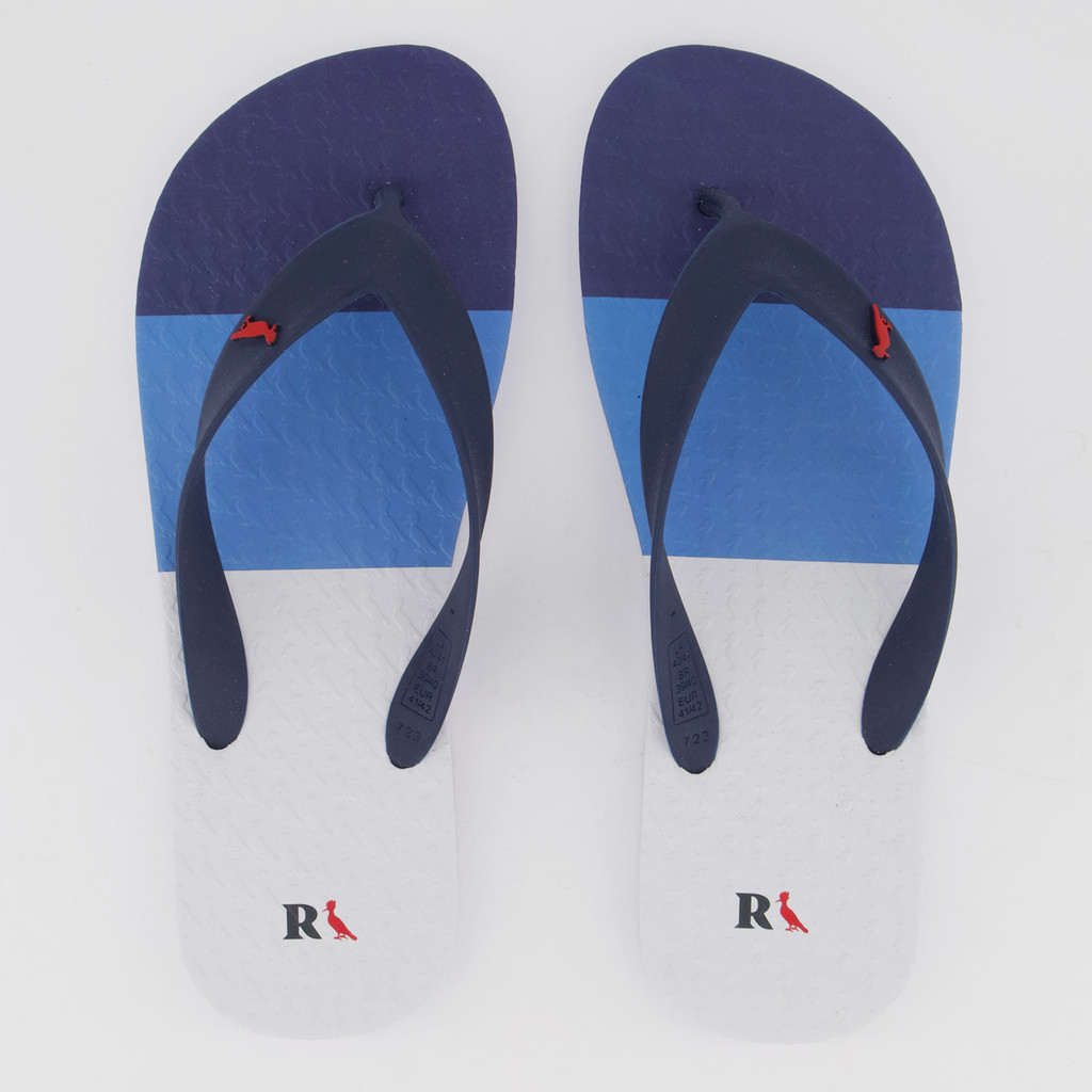 Chinelo Reserva Trancoso Branco e Marinho - Men Shoes