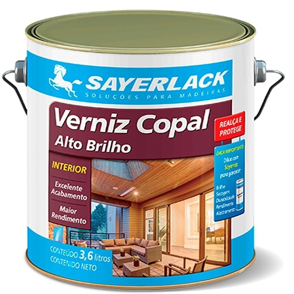 Verniz Sayerlack Copal Alto Brilho Incolor 3,6L em Oferta na Shopee