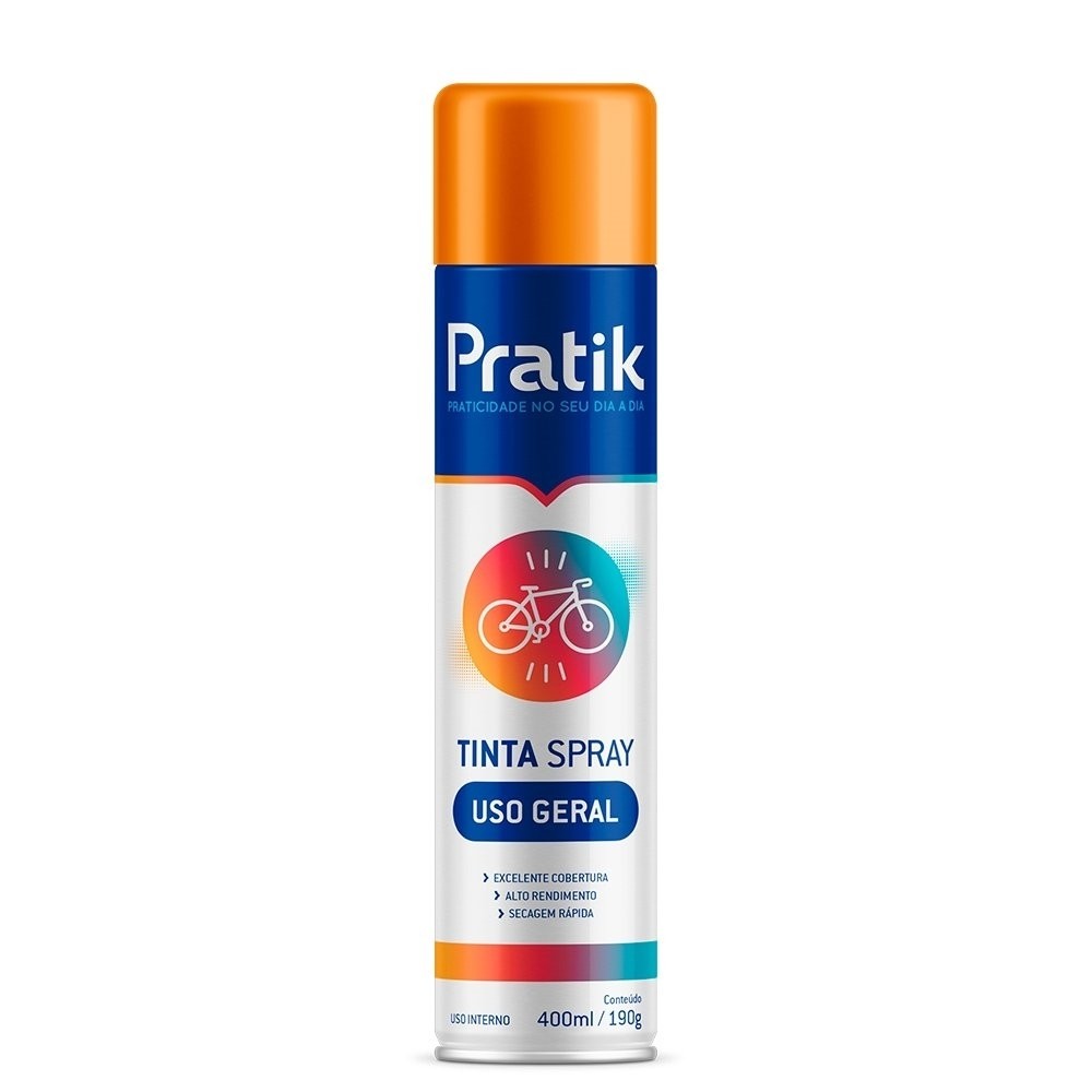 Tinta Spray Pratik Uso Geral Laranja 400ml - Home & Living
