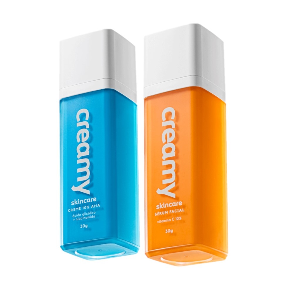 Kit Creamy Skincare Vitamina C Glicólico (2 produtos) em Oferta na Shopee
