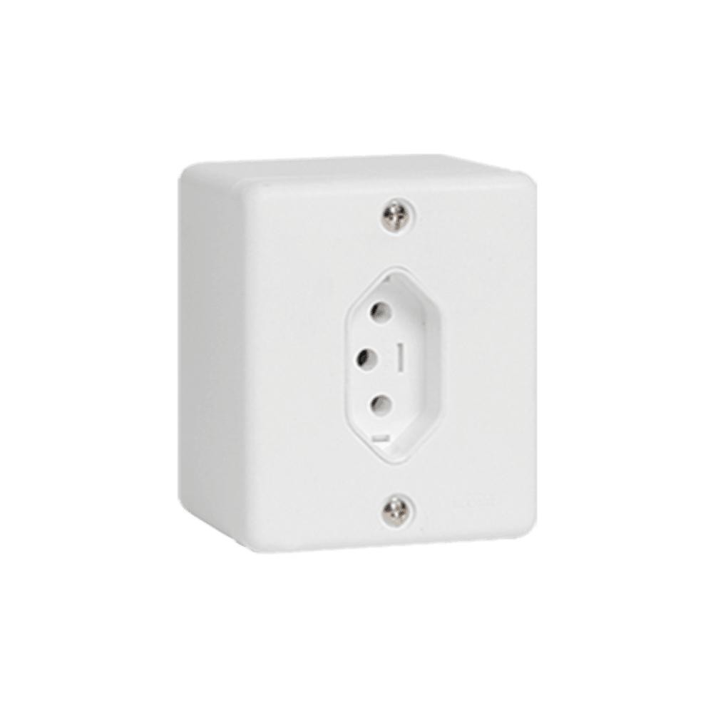Tomada Sobrepor Bipolar 2p+t 20a 250v Branca 63141 Ilumi Ef