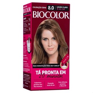 Tintura de Cabelo Biocolor Louro Claro Tá com Tudo 8.0 em Oferta na Shopee