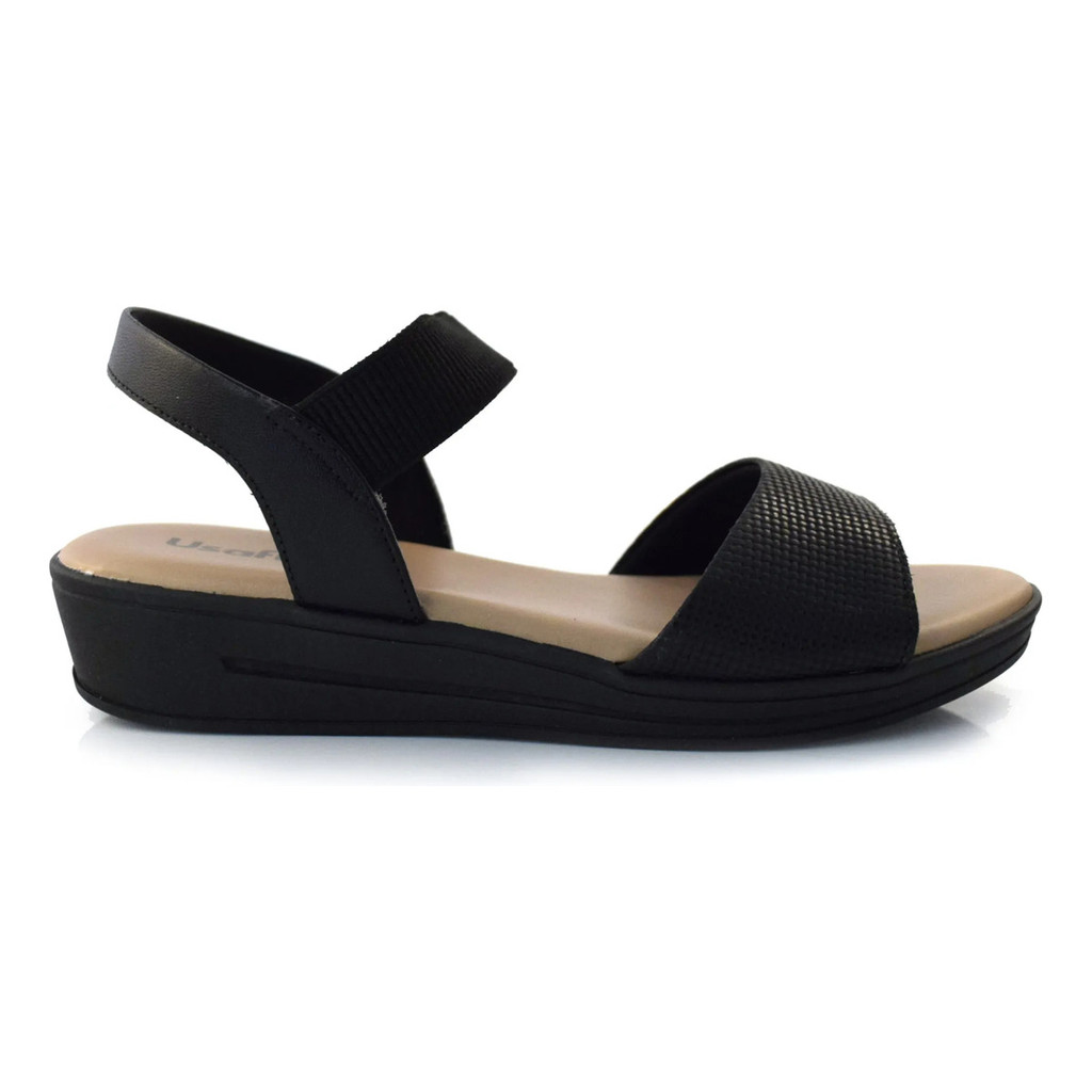 Sandalia Feminina Usaflex Anabella Couro Calce Facil Mm0701