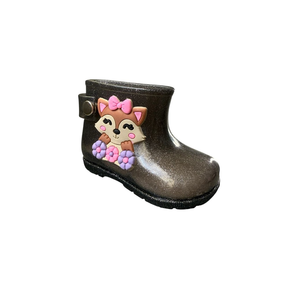 Galocha Infantil Menina Confortavel Antiderrapante com e sem enfeites glitter preto