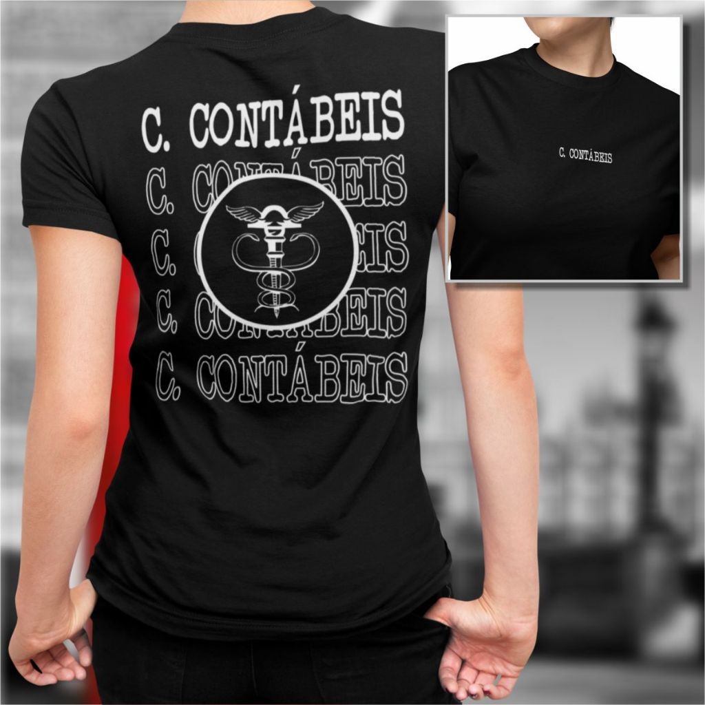 Camiseta Feminina Ciências Contábeis Babylook Contabilidade 100% Algodão Manga Curta Gola Redonda