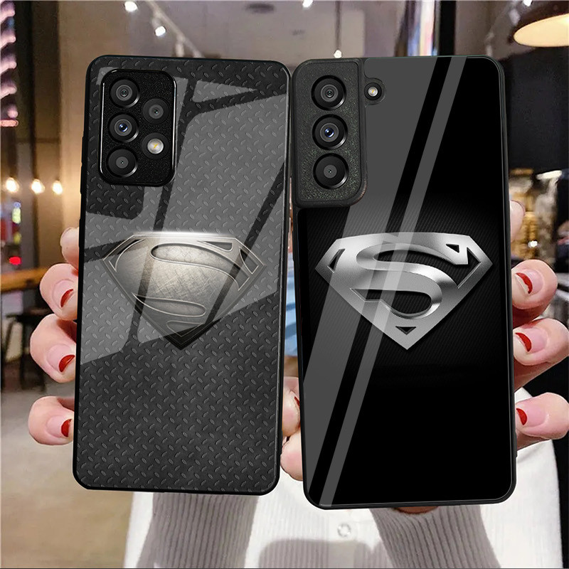 superman 08 Capa De Telefone De Vidro Para Samsung Galaxy A14 A16 A30 A22 A32 A33 A34 A40 A42 A55 4G A52 A53 A54 A70 A71