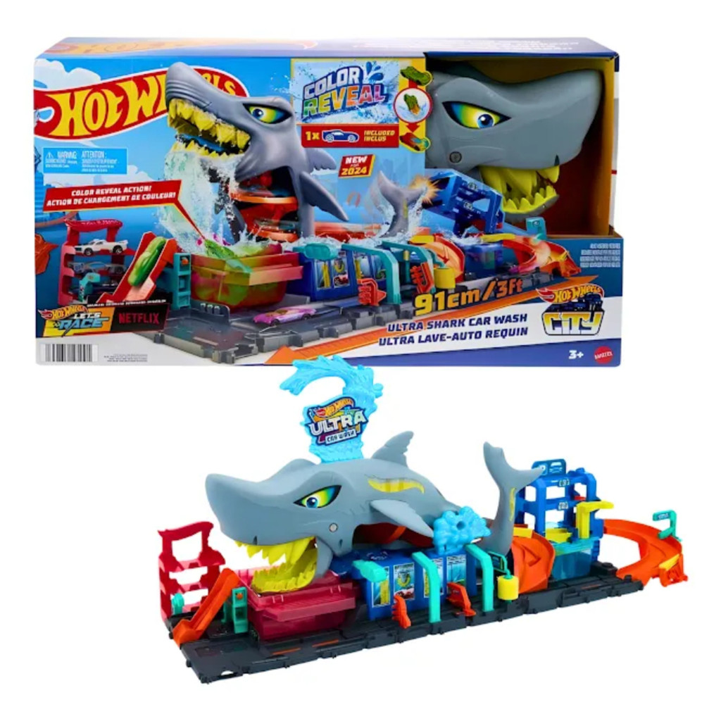 Pista Hot Wheels City Lava Rápido Mega Tubarão - Mattel