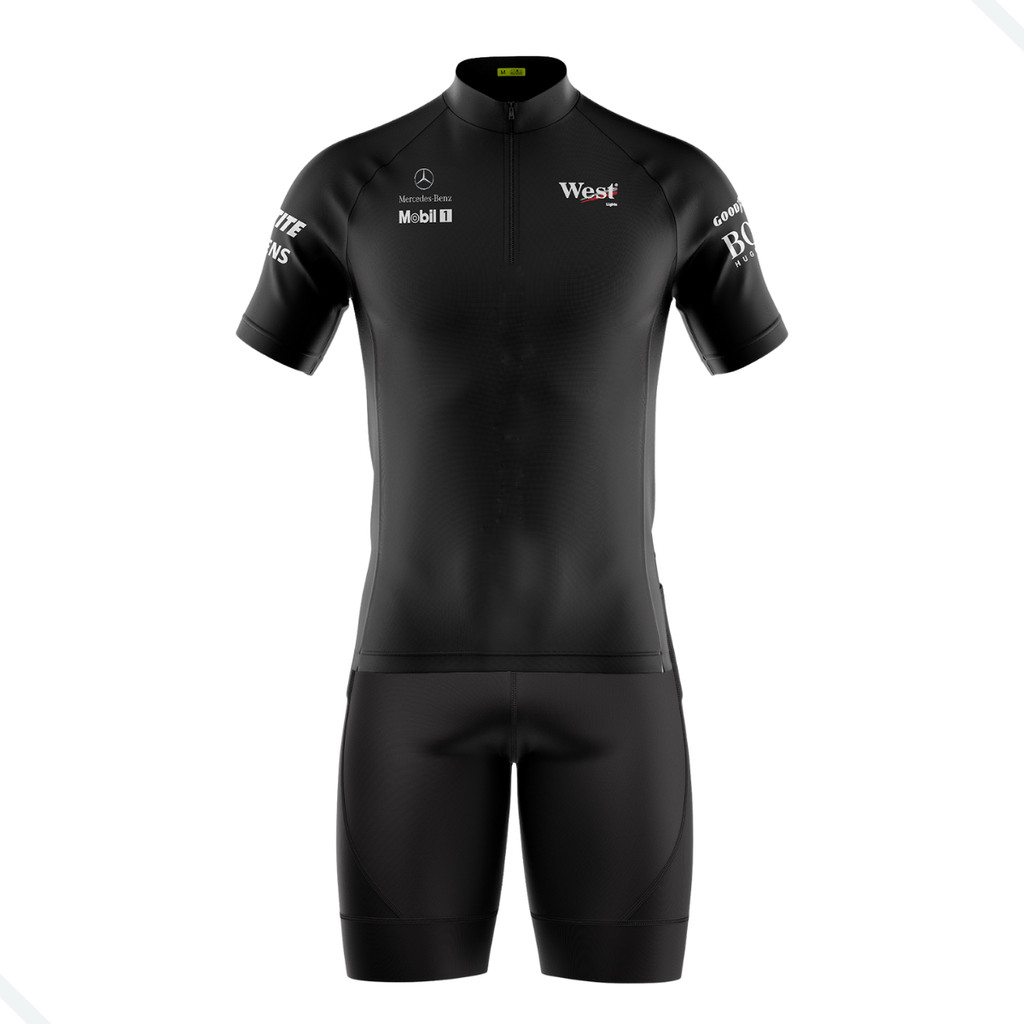 CONJUNTO CICLISMO MASCULINO BERMUDA E CAMISA PRETO UV 50+