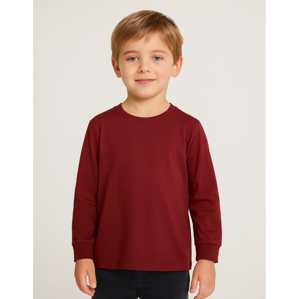 Kit 3 Camisetas Lisa Infantil Algodão Para Menino Manga Longa Básica Farda Escolar
