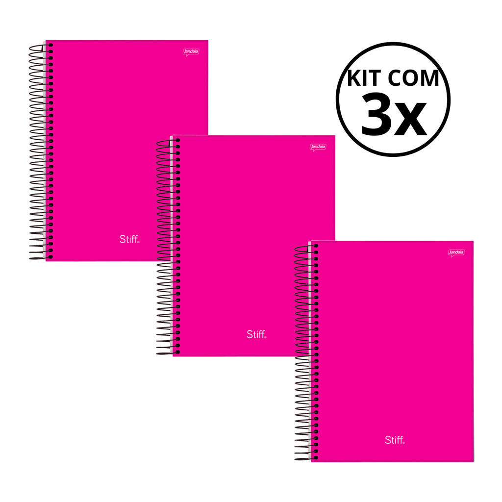 Kit Com 03 Cadernos Universitário 15 Matérias Stiff - Jandaia KIT 07 em Oferta na Shopee
