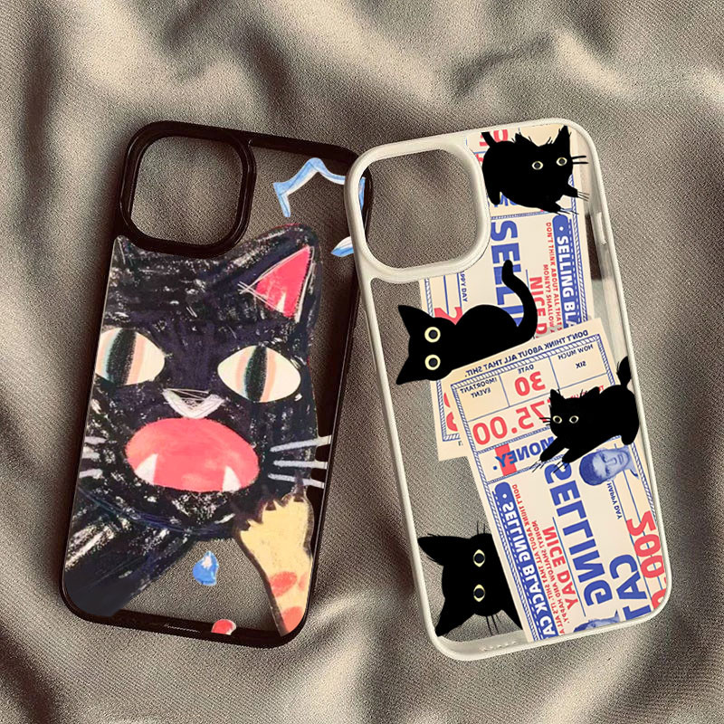 Capa De Telefone Para Samsung A06 A26 A36 A54 A05S A56 A35 A55 A15 A16 A12 A52 A34 5G A32 Graffiti Selo Gato Clara