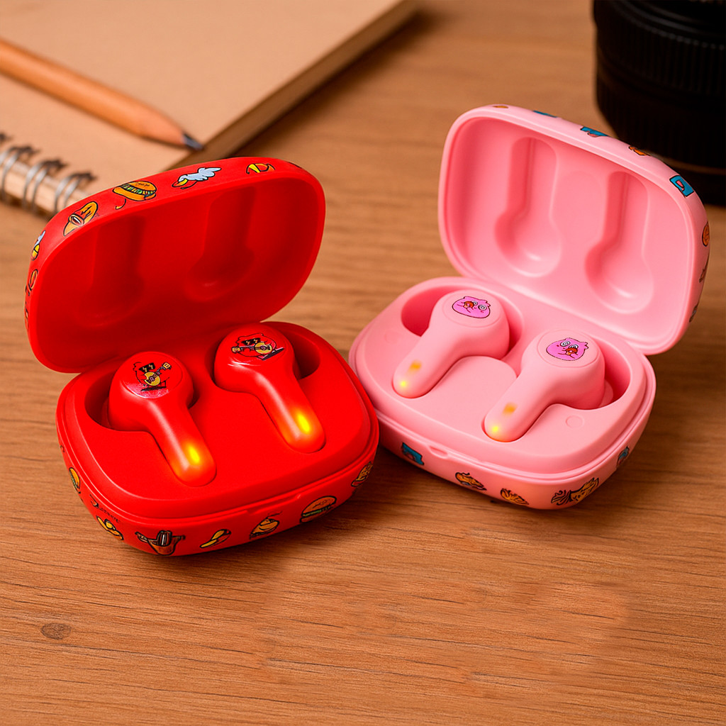 Fone Bluetooth Kids Sem Fio com Touch Design Monstrinhos TWS Compatível com Notebook Celular e Tablet