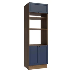 Torre Quente 70 cm 3 Portas Rustic/Azul Vik Madesa