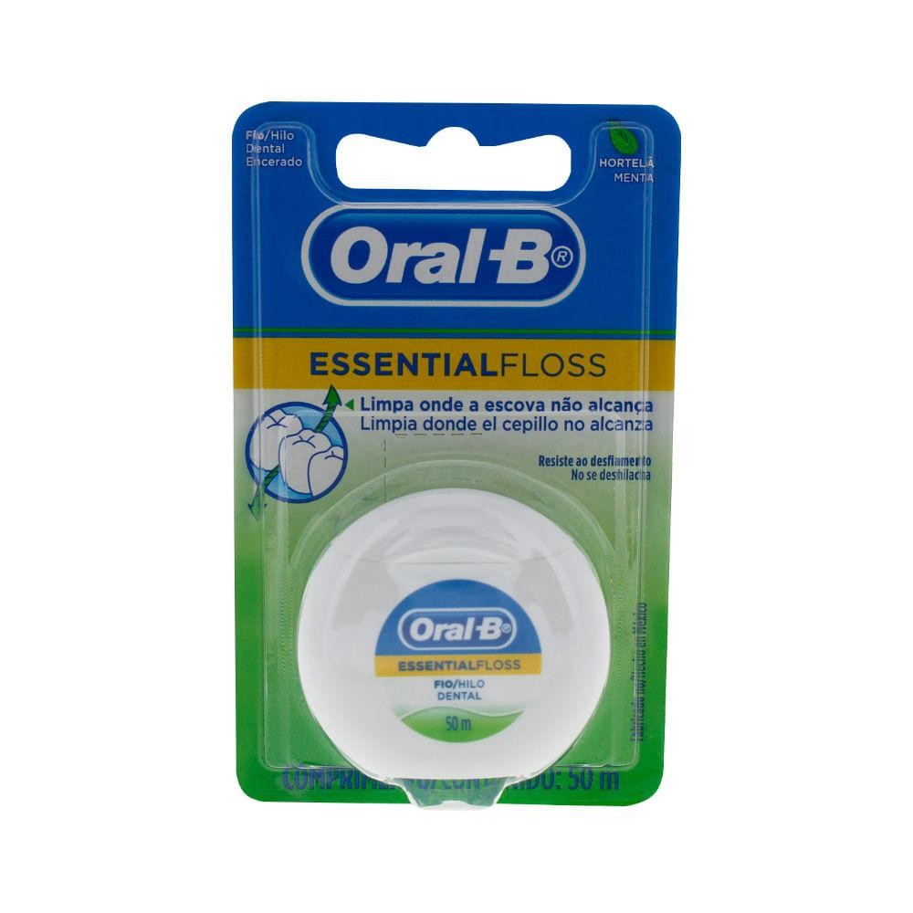 Fio Dental Oral B 50mt Essential Floss Menta em Oferta na Shopee