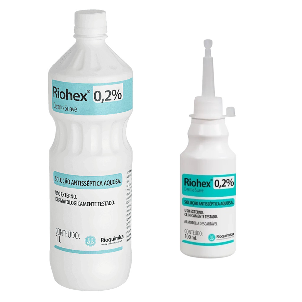 Clorexidina Solução Aquosa 0,2% Riohex ( 1L + 100ml ) Solução Antisséptica Rioquimica - Kit 2 Und em Oferta na Shopee