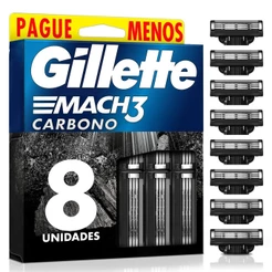 Carga Gillette Mach 3 Carbono 8 unidades